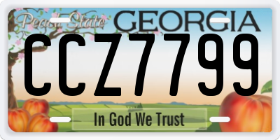 GA license plate CCZ7799
