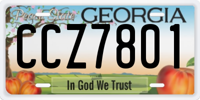 GA license plate CCZ7801