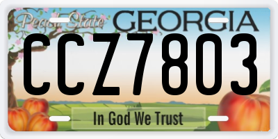 GA license plate CCZ7803