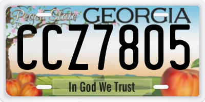 GA license plate CCZ7805