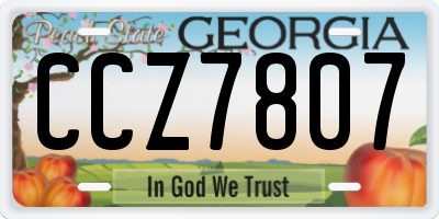 GA license plate CCZ7807