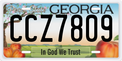 GA license plate CCZ7809