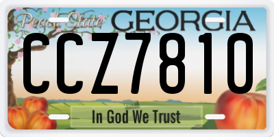 GA license plate CCZ7810