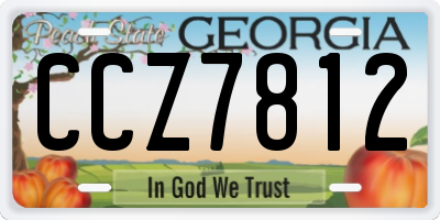 GA license plate CCZ7812