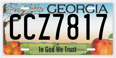 GA license plate CCZ7817