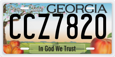 GA license plate CCZ7820