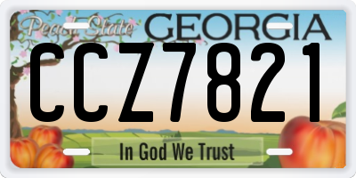 GA license plate CCZ7821
