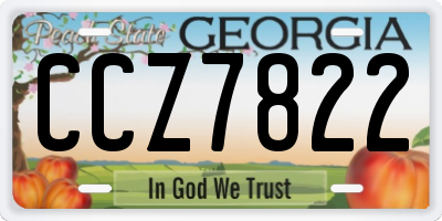 GA license plate CCZ7822