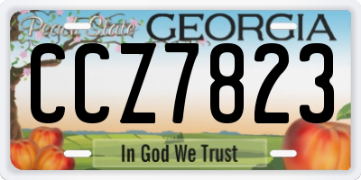GA license plate CCZ7823