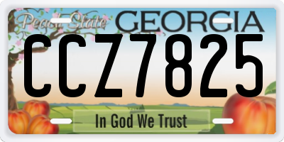 GA license plate CCZ7825