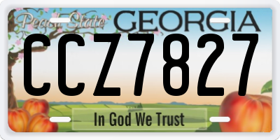 GA license plate CCZ7827
