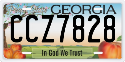GA license plate CCZ7828