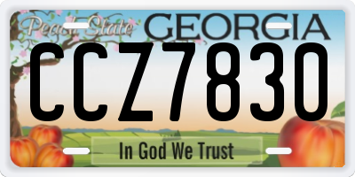 GA license plate CCZ7830