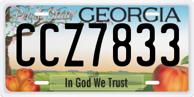 GA license plate CCZ7833