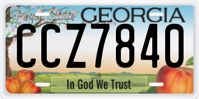 GA license plate CCZ7840