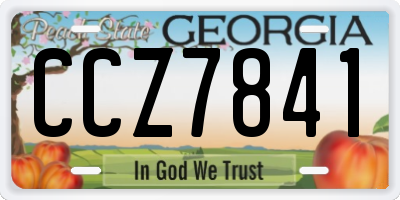 GA license plate CCZ7841