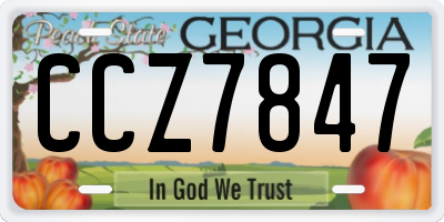 GA license plate CCZ7847