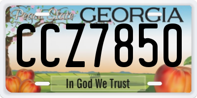 GA license plate CCZ7850