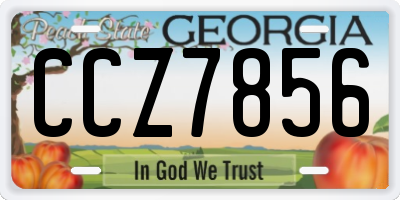 GA license plate CCZ7856