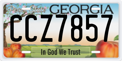 GA license plate CCZ7857