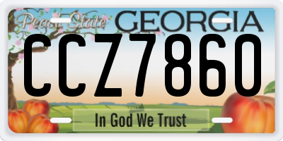 GA license plate CCZ7860