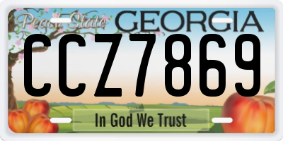 GA license plate CCZ7869