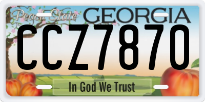 GA license plate CCZ7870