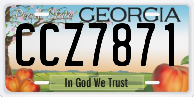 GA license plate CCZ7871