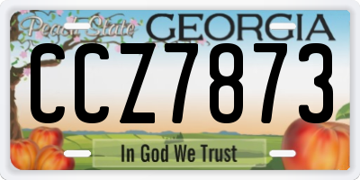 GA license plate CCZ7873