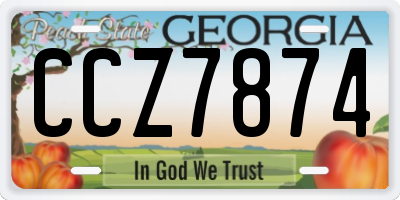 GA license plate CCZ7874