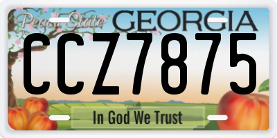 GA license plate CCZ7875