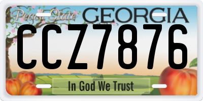 GA license plate CCZ7876