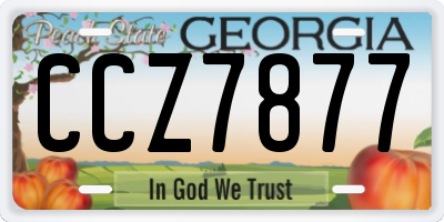 GA license plate CCZ7877