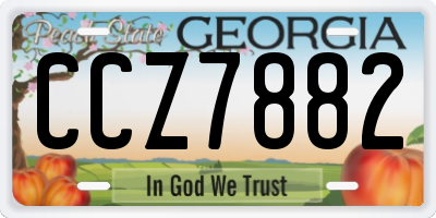 GA license plate CCZ7882