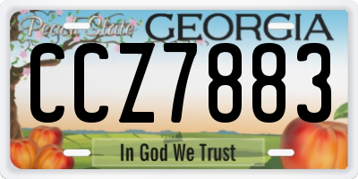 GA license plate CCZ7883