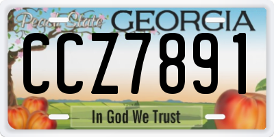 GA license plate CCZ7891