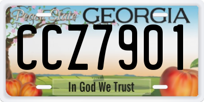 GA license plate CCZ7901