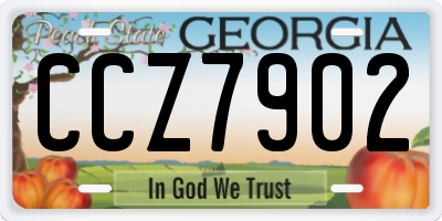GA license plate CCZ7902