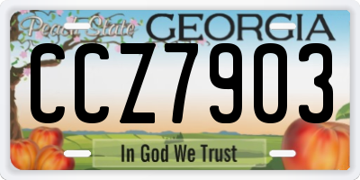 GA license plate CCZ7903