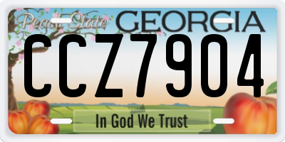 GA license plate CCZ7904