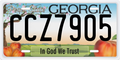 GA license plate CCZ7905