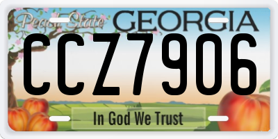 GA license plate CCZ7906