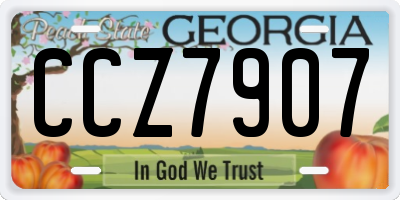 GA license plate CCZ7907