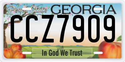 GA license plate CCZ7909