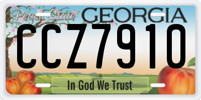 GA license plate CCZ7910
