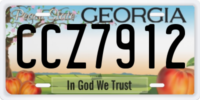 GA license plate CCZ7912