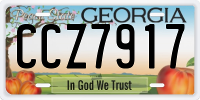 GA license plate CCZ7917