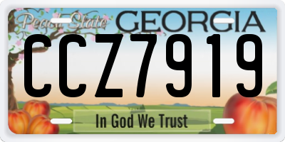 GA license plate CCZ7919