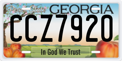 GA license plate CCZ7920