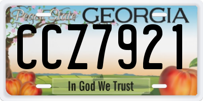 GA license plate CCZ7921